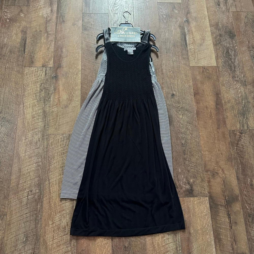Women's Lark + Grey Black and White Striped Maxi Dress - Picture 2 of 12